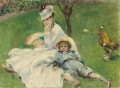 Madame Monet y su hijo Jean Pierre Auguste Renoir